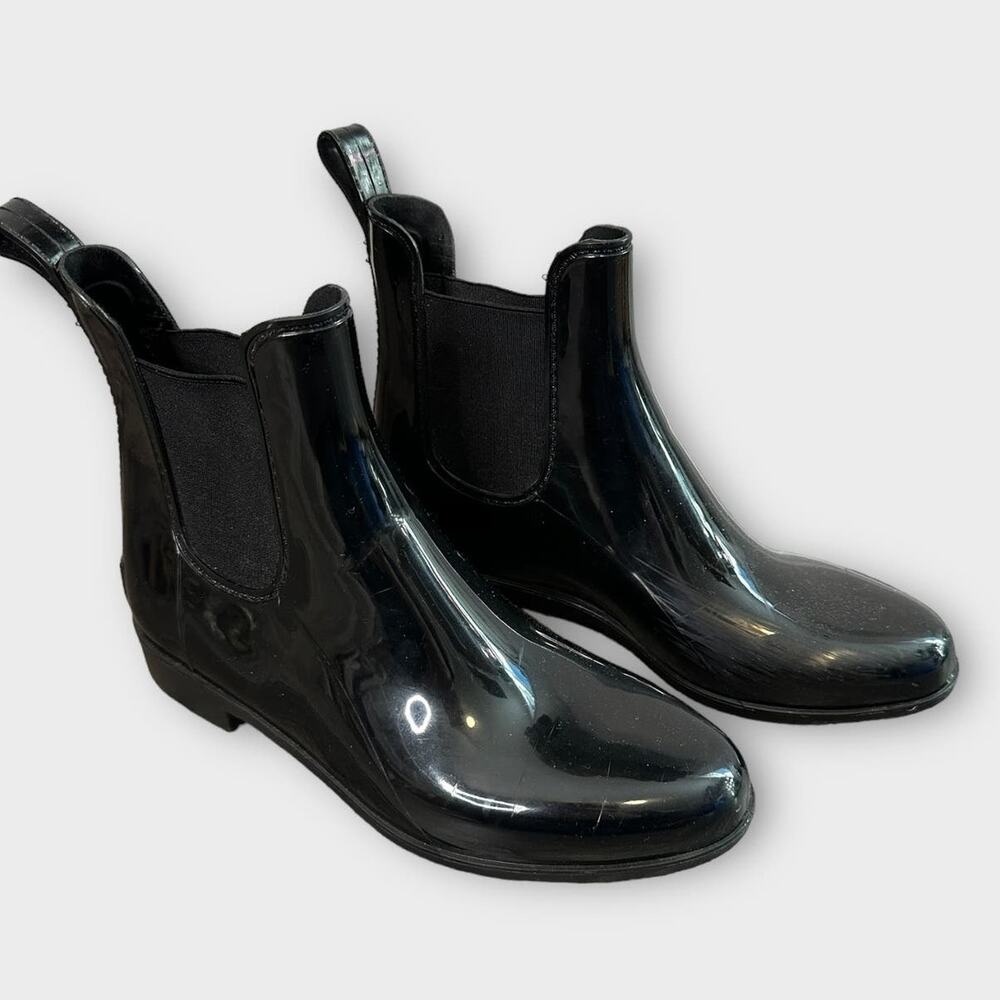 Sam Edelman Womens Size 7 Tinsley Patent Black Chelsea Rain Boots